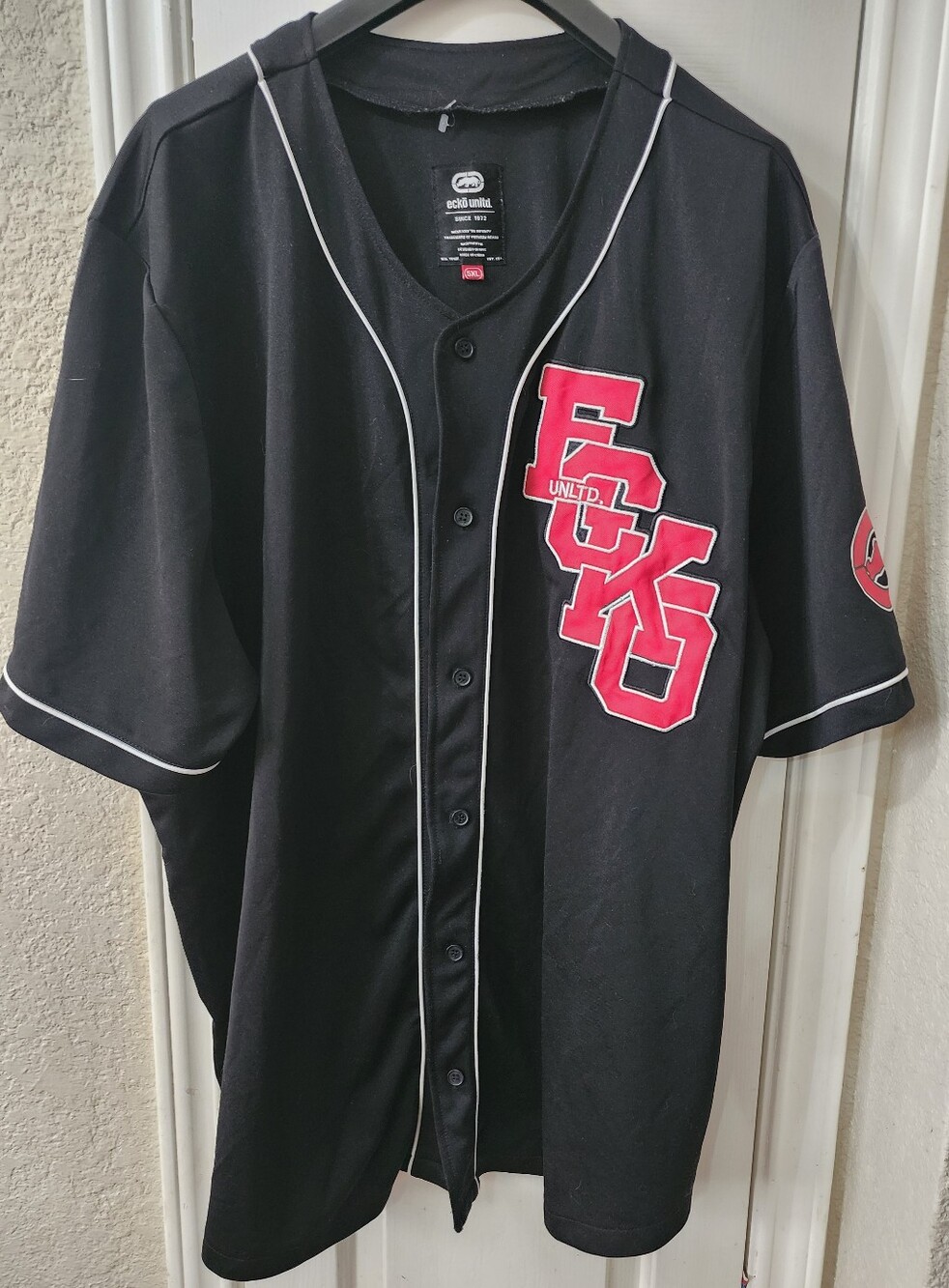 Ecko Unltd Black Tee with White Logo and Red 5XL
